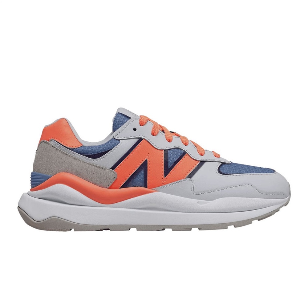 LIKE NEW New Balance 57/40, White Orange Stellar Blue